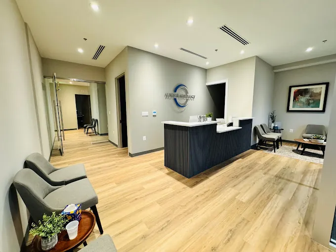 The reception desk and waiting area at Align Radiology in Laurel, Maryland